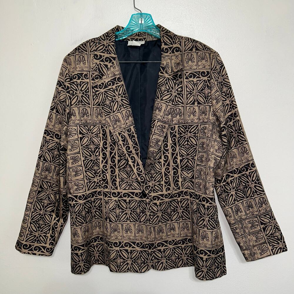 C.B. Collections Vintage Floral Geometric Blazer Jacket XL